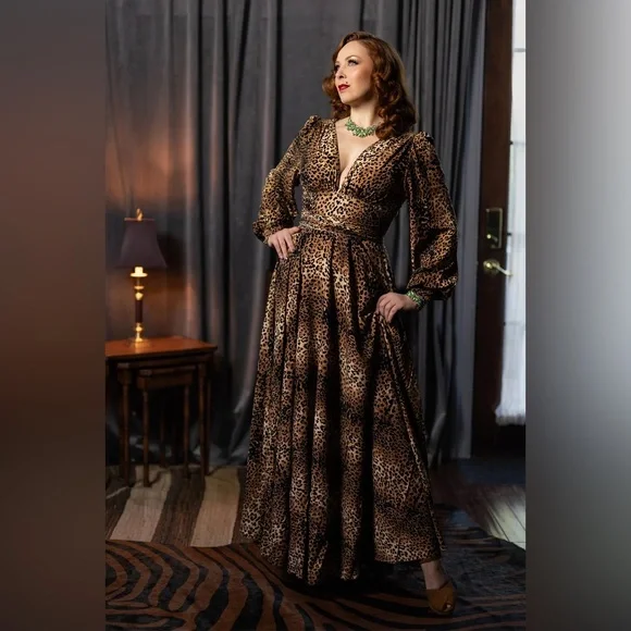 Trashy Diva Leopard-Print Maxi Gene Dress in Tan and Brown - Picture 4 of 9